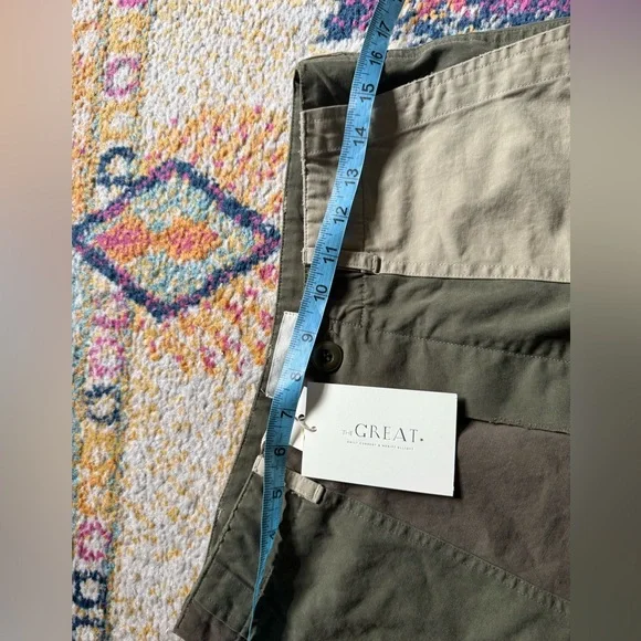 THE GREAT. The Vintage Army Short in Patchwork sz 28 NWT - Picture 11 of 11
